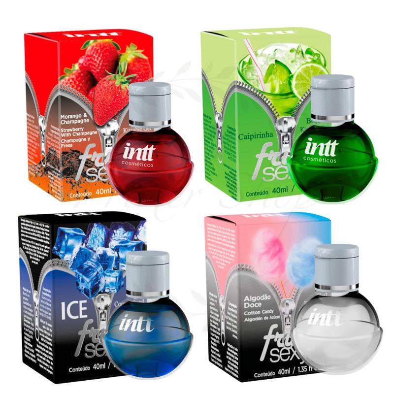 Kit de 4 Fruit Sexy Gel Beijável Comestível Sabores Diferentes